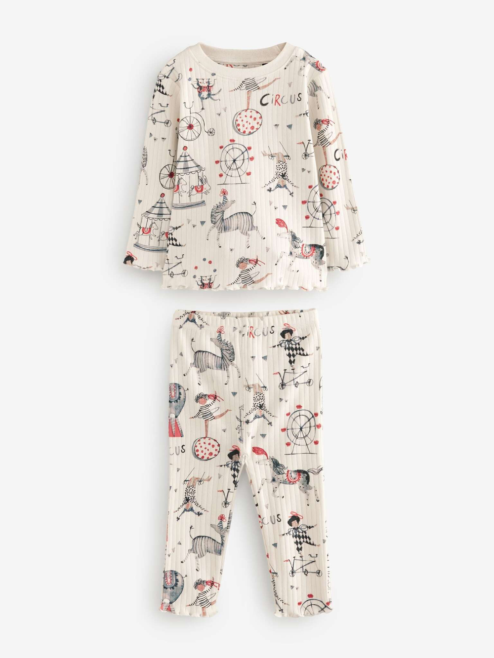 Пижама для девочки Next AC0-791, 3 шт., Молочный, Красный, Серый