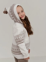 Кофта вязаная на молнии с капюшоном