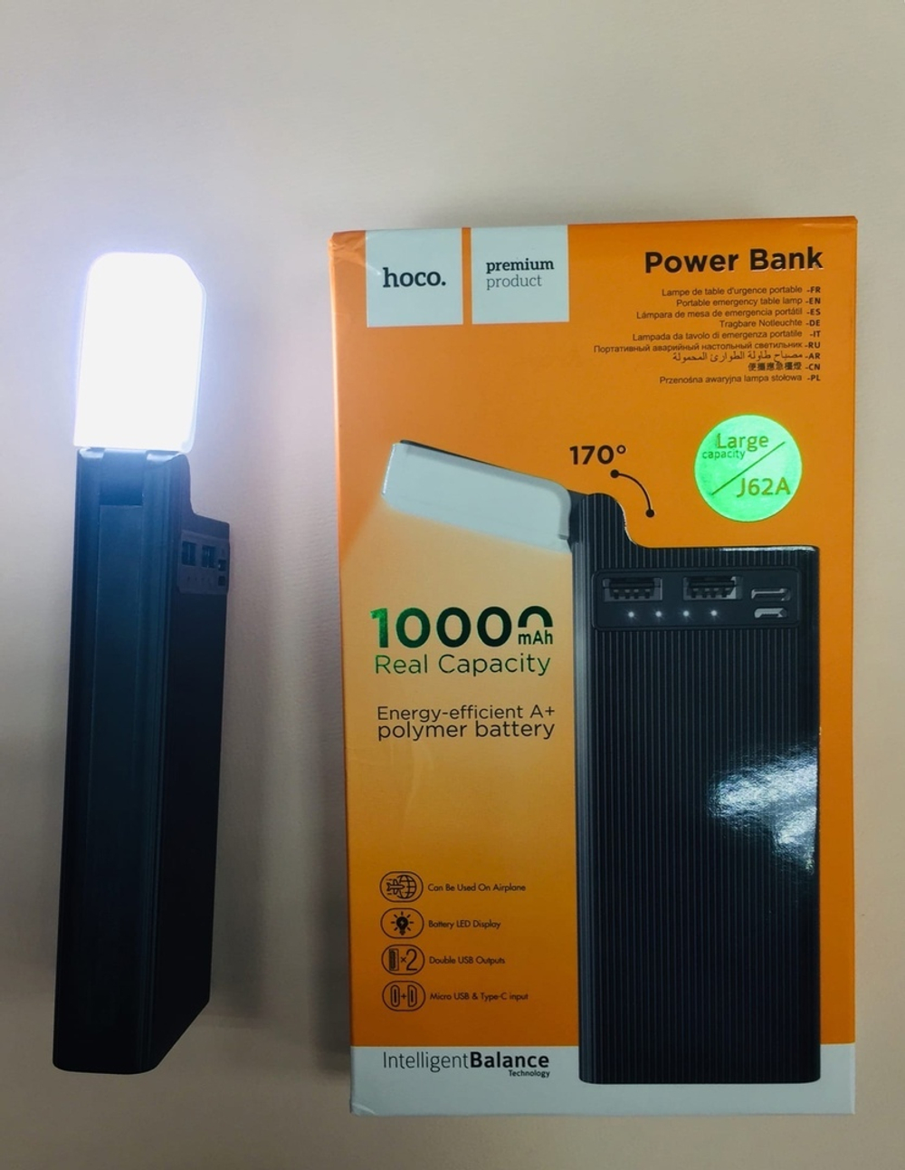Power Bank 10000mAh, Hoco J62a, черный
