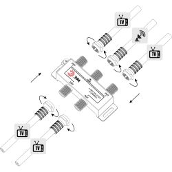 Делитель ТВ ЭРА 4 ответвления под F разъём 5-2500 МГц упаковка 1 шт. | Разъёмы, переходники, ТВ делители