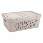 Ящик с крышкой универсальный "deluxe", 380х276х140 мм, 12л (светло-бежевый)