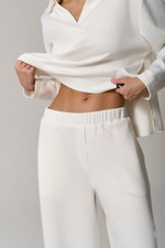 Брюки трикотажные wide leg белые