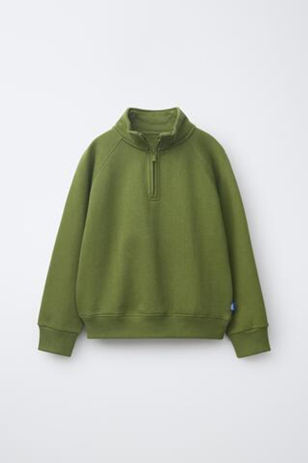 ZARA ОДНОТОННАЯ ТОЛСТОВКА С НАШИВКОЙ, ЗЕЛЕНЫЙ