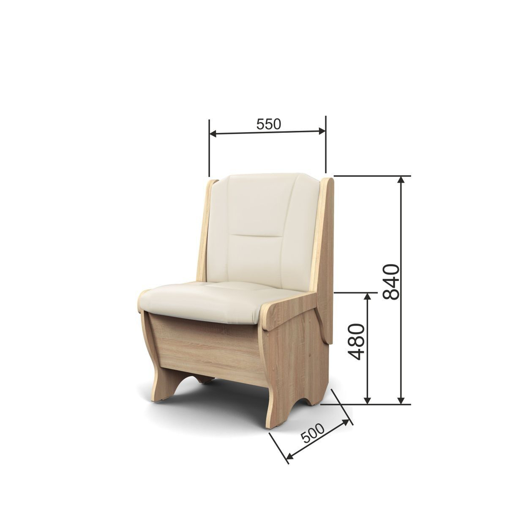 Скамья Лотос 550 дуб сонома/крем