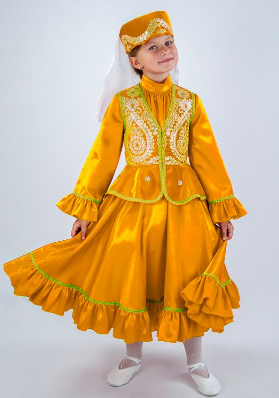 Татарский национальный костюм для девочки_оранжевый