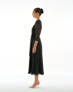 Платье Carmina (Кармина) черное в розочки