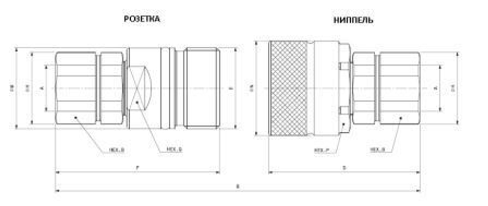 БРС РЕЗЬБОВЫЕ VD BSP 1/4 - D1/4 Розетка