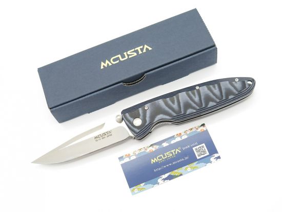 Складной нож Mcusta Classic Wave VG-10 Blade, Blue микарта Handle MC-0010V c клинком из стали VG-10, рукоять микарта