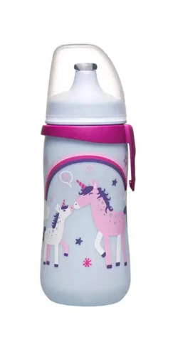 Поильник пластиковый c заглушкой NIP girl для девочки 330 мл. с 18 месяцев