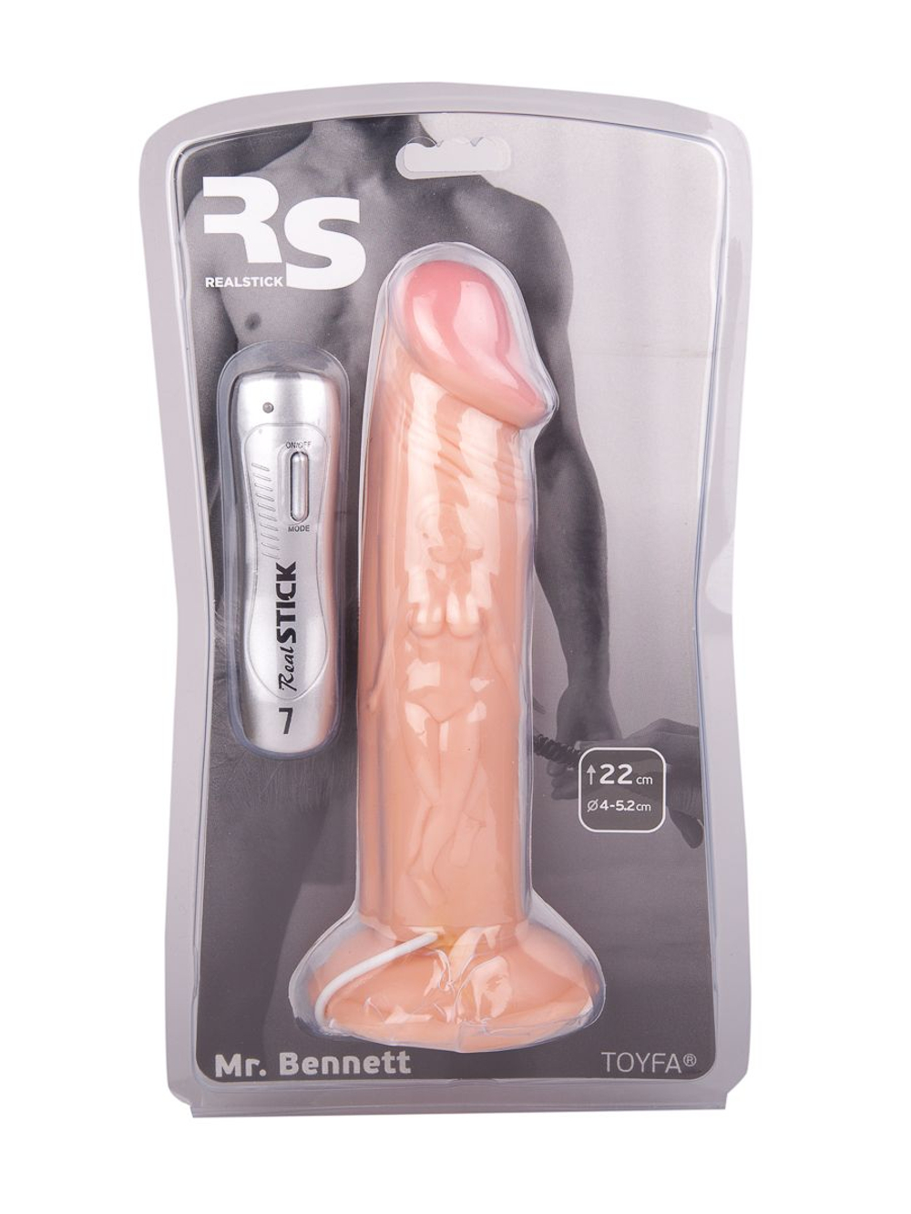 Вибратор с фигурками мужчины и женщины на стволе - 22 см. (Цвет: телесный)