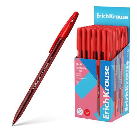 Ручка шар. ЕК R-301 Stick Original  красная, 1мм, тонир.пласт.корп.