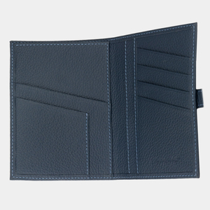 Обложка для паспорта и автодокументов из натуральной кожи теленка, синего цвета