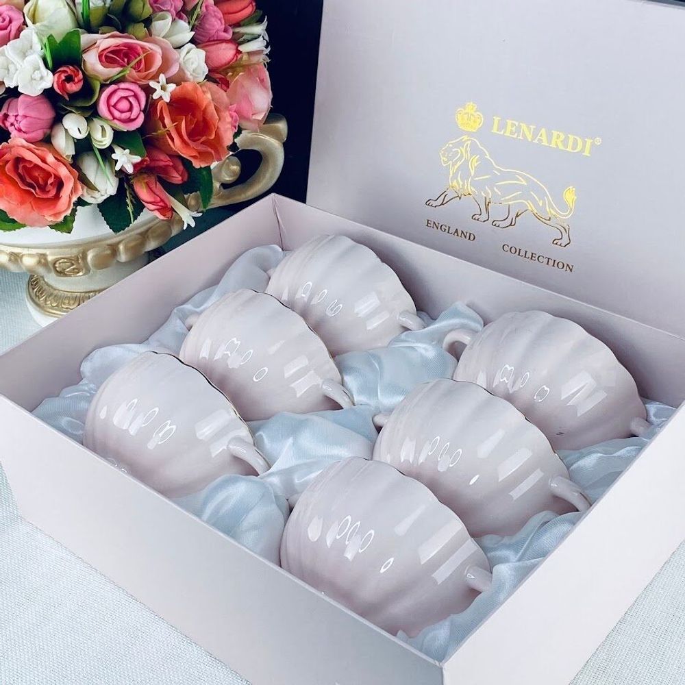 Lenardi 133-375 Набор из 6 бульонниц 350 мл MULTICOLOR в под.уп.(х6)Фарфор