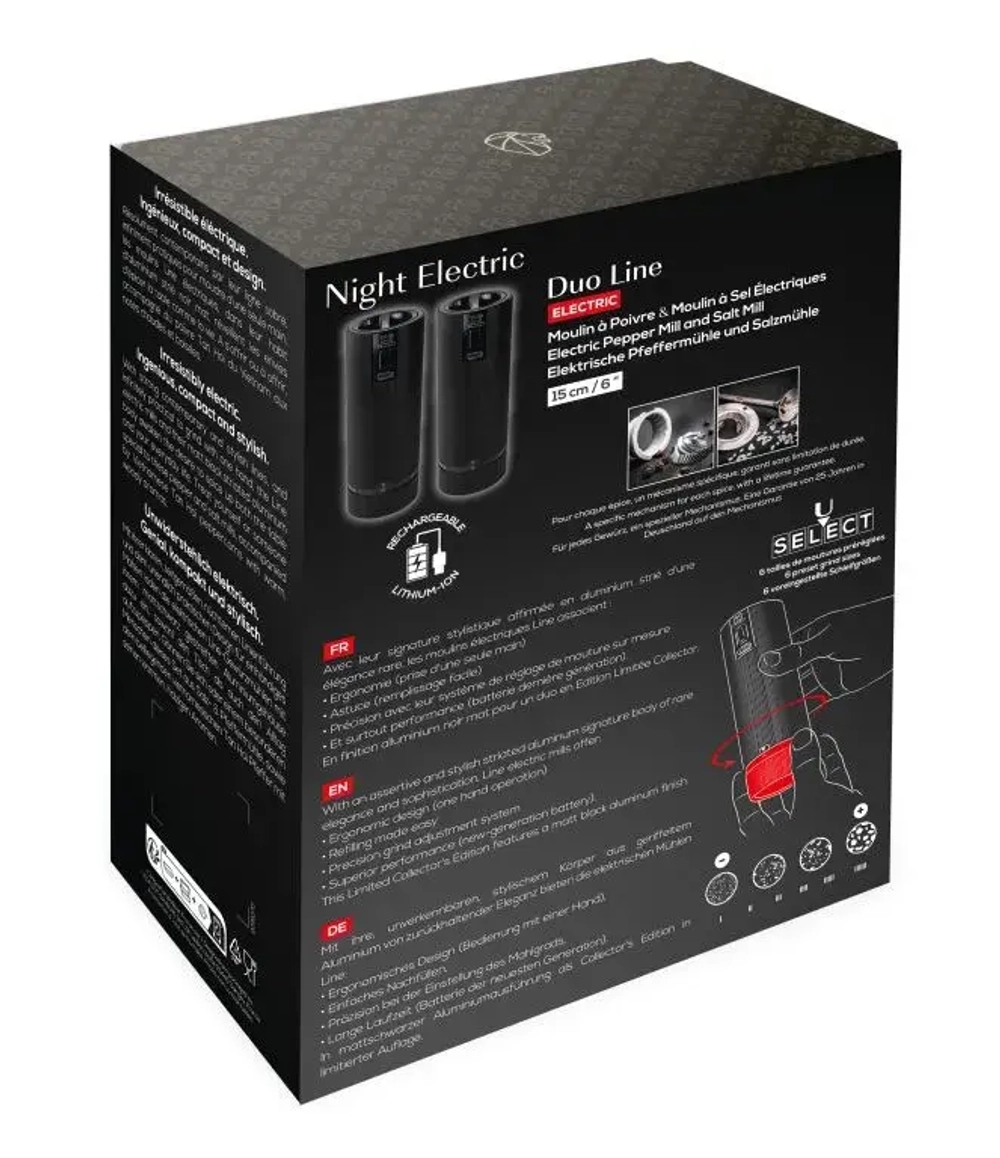 Peugeot Набор шлифовальных станков Line 12 см Matt Black Limited Edition