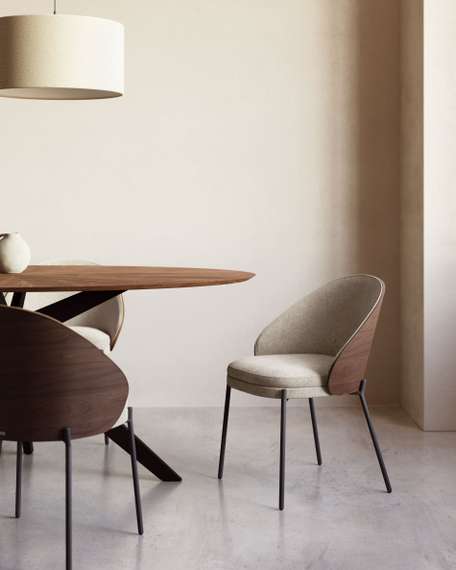 Стул Eamy светло-коричневый с отделкой орех