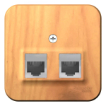 BLANCA О/У РОЗЕТКА двойная компьютерная RJ45, кат.5E, ИЗОЛ.ПЛ., ЯСЕНЬ