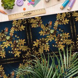 Ткань барби желуди с листьями