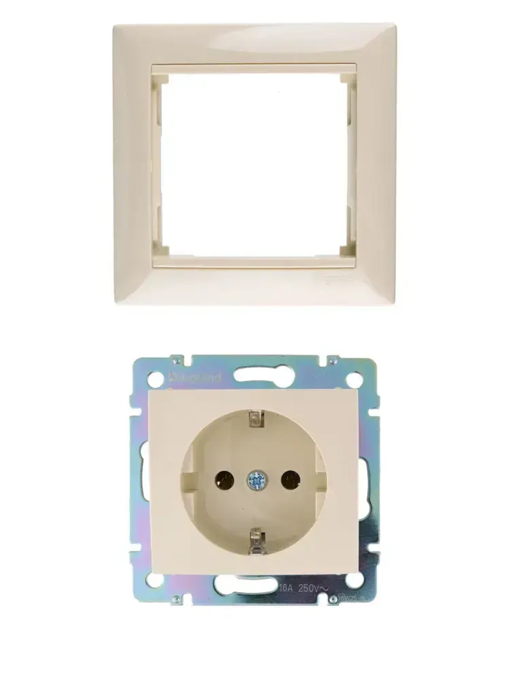 Розетка Legran Vаlena цвет слоновая кость с заземлением (1шт) + рамка 1пост 1шт