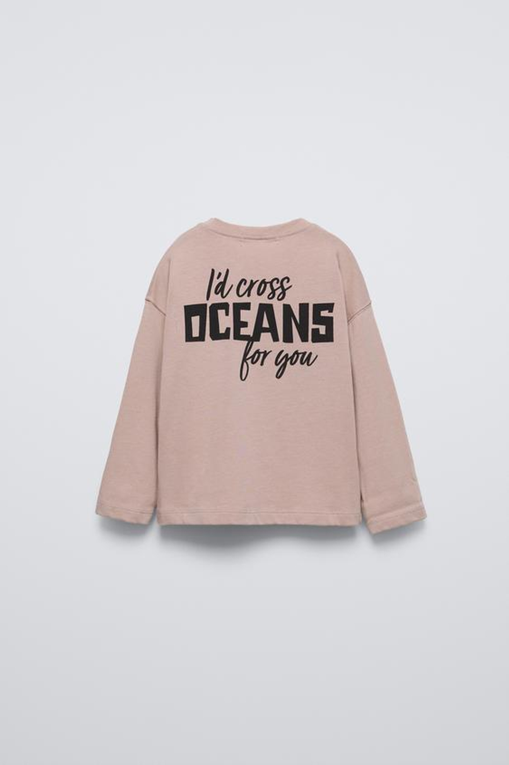 ZARA ЛОНГСЛИВ С РЕЛЬЕФНЫМ ПРИНТОМ VAIANA ©DISNEY, ПУДРОВО-РОЗОВЫЙ