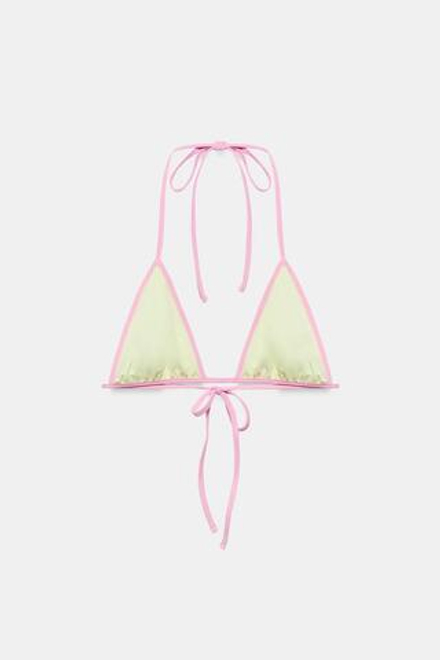 ZARA ТОП-БИКИНИ С ТРЕУГОЛЬНЫМИ ЧАШКАМИ, ЖЕЛТЫЙ