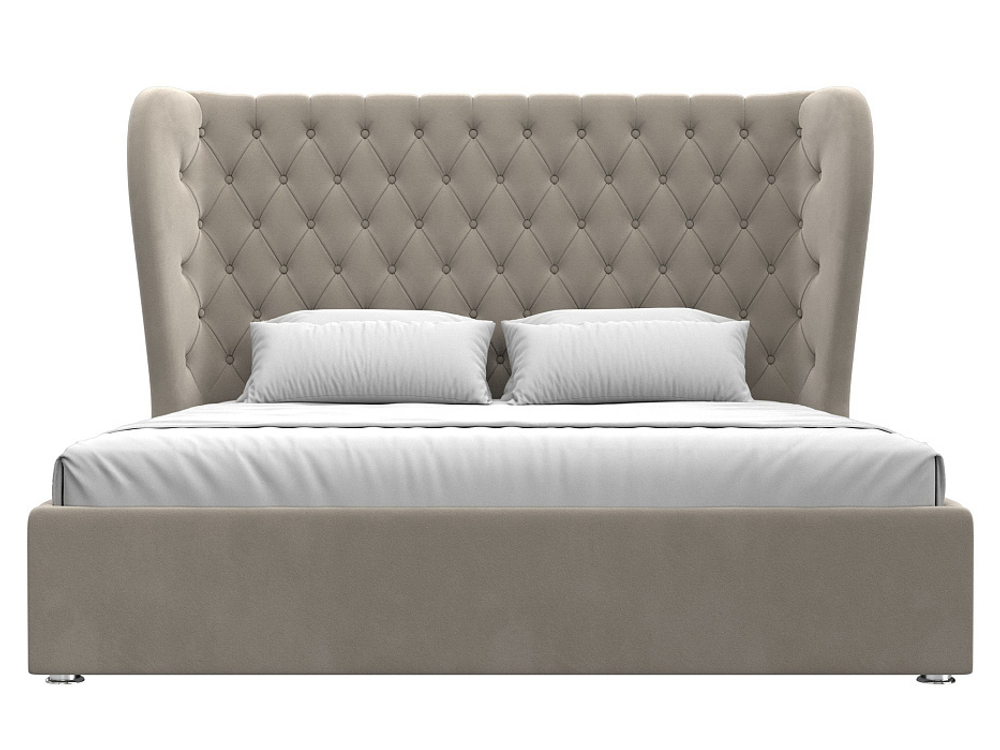 Кровать интерьерная Далия 180, Бежевый, Микровельвет, 108309