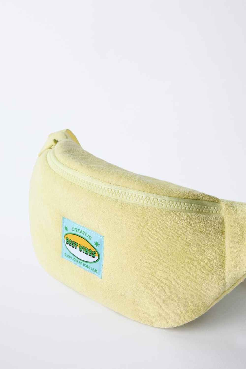 ZARA ПОЯСНАЯ СУМКА ИЗ МАХРОВОЙ ТКАНИ, ЖЕЛТЫЙ