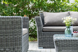 "Капучино Сингл" лаунж-зона из искусственного ротанга, цвет графит