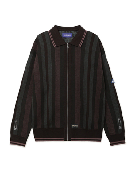 Мужской Свитер-поло Zip-up Striped