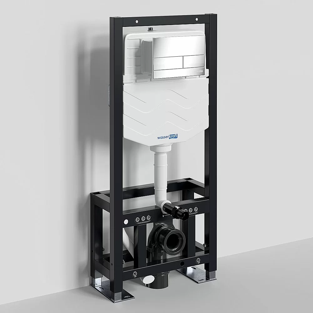 Инсталляция для унитаза WasserKraft Dill 61TLT.010.ME.CH04 с кнопкой хром