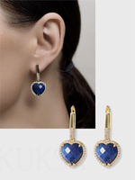 Серьги "Royal Love" Gold c лазуритом