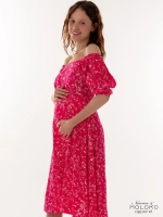 Платье летнее миди крестьянка в цветочек