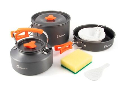 Набор посуды Следопыт-Travel,на 3-4 персоны,анодир.алюм.,в чехле