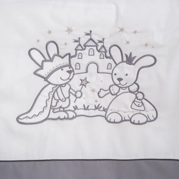 Комплект постельного белья Lollycottons Звездочет универсальный 6 предметов, Серый