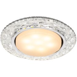 Светильник встраиваемый cо светодиодной подсветкой ЭРА DK LD24 SL/WH под лампу GX53 прозрачный | Встраиваемые LED светильники