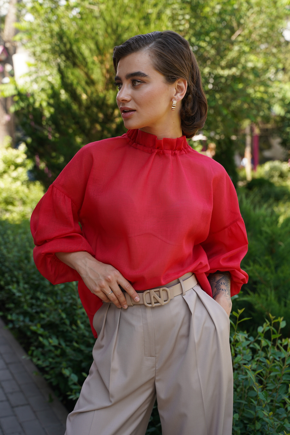 Рубашка женская | Бл-1039/2 б батист