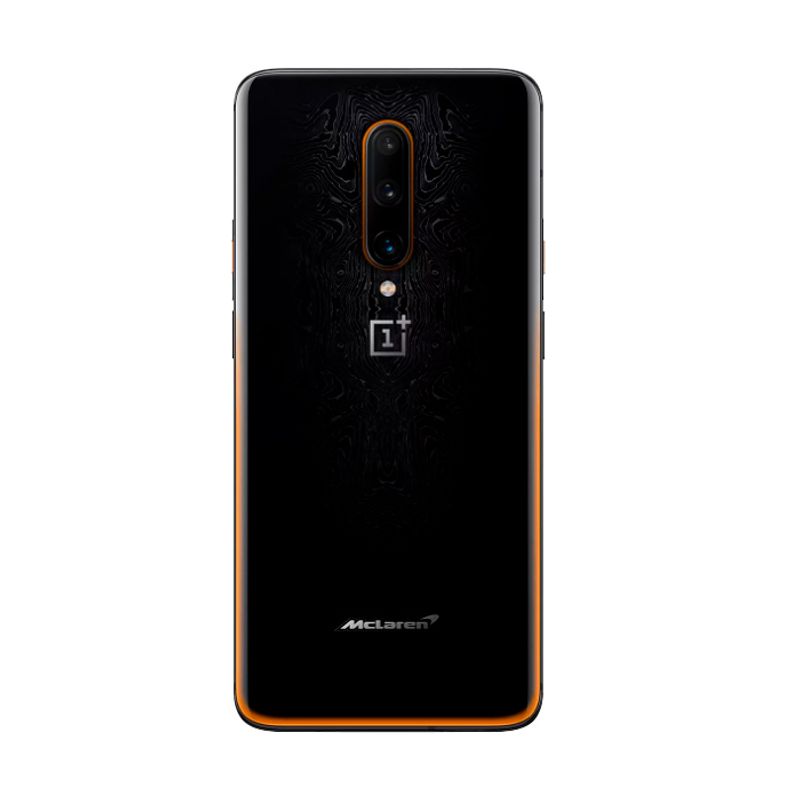 Задняя крышка для OnePlus 7T Pro черно-оранжевая (McLaren Edition) без стекла камеры