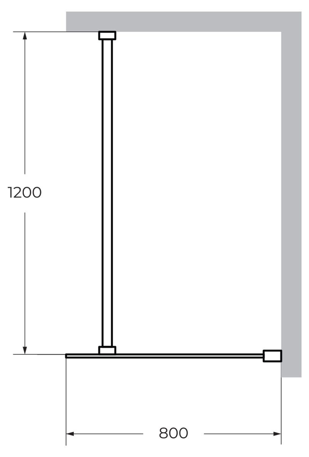 Душевая перегородка Cezares LIBERTA-L-1-80-120-BR-NERO