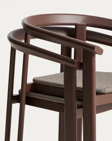 Комплект садовой мебели Erice стол и 4 стула из коричневого алюминия и веревки