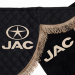 Ламбрекен с косынками стеганые JAC (экокожа, черный, коричневые кисточки)