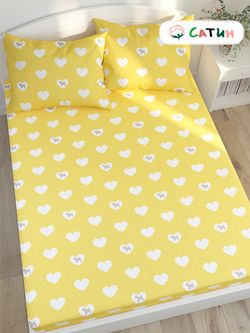 Постельное белье Milky Garden "Dogs (сатин)/Жизель (сатин)" 1,5-сп  Наволочка 50х70 см 2 шт  Простынь на резинке 90х200 см  Пододеяльник 145х215 см