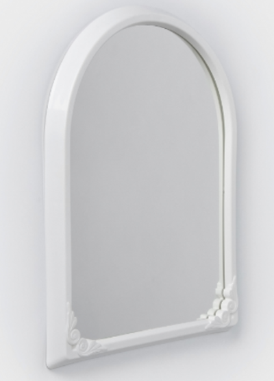 Зеркало в рамке для ванной комнаты, 49.5×39 см, пластик, белый