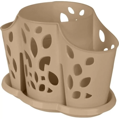 Сушилка для столовых приборов Plast Team 3х-секционная 177х130 мм шоколадный мокко