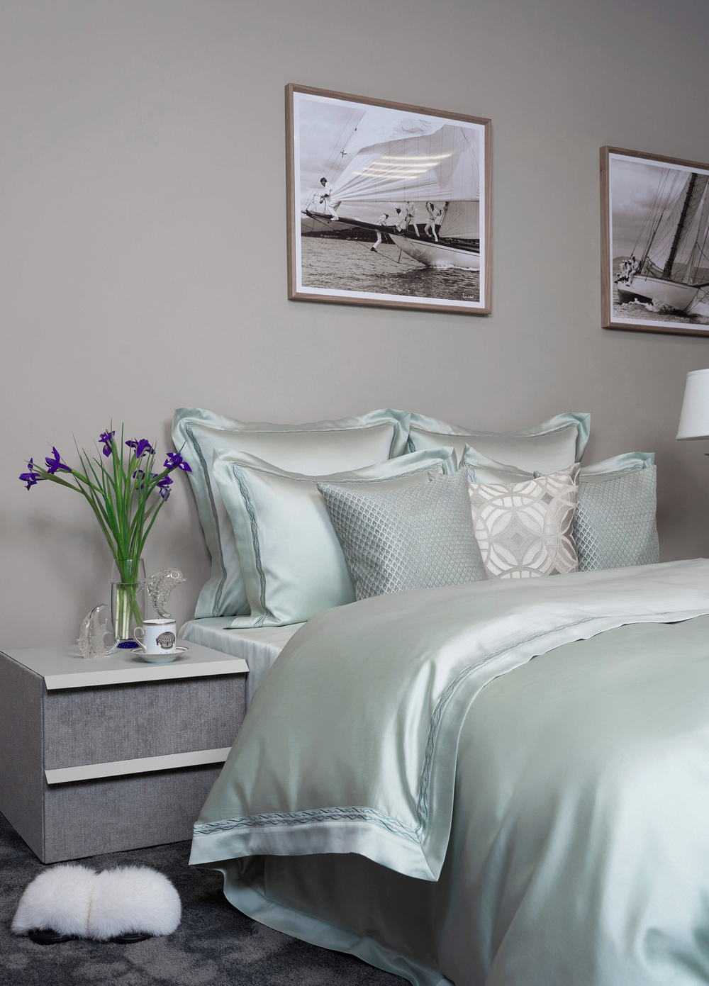 Постельное белье 2 спальное евро макси Сlaire Batiste Atelier Loire мятное