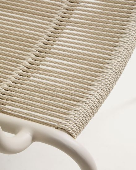 Улчное кресло Salis из алюминия цвета таупе и веревки