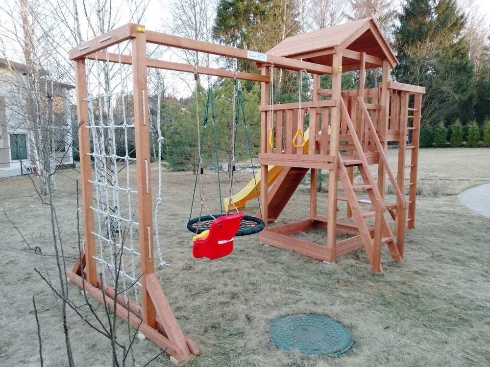 Детский игровой комплекс Савушка "Мастер" - 4 (с окраской) горка 3м