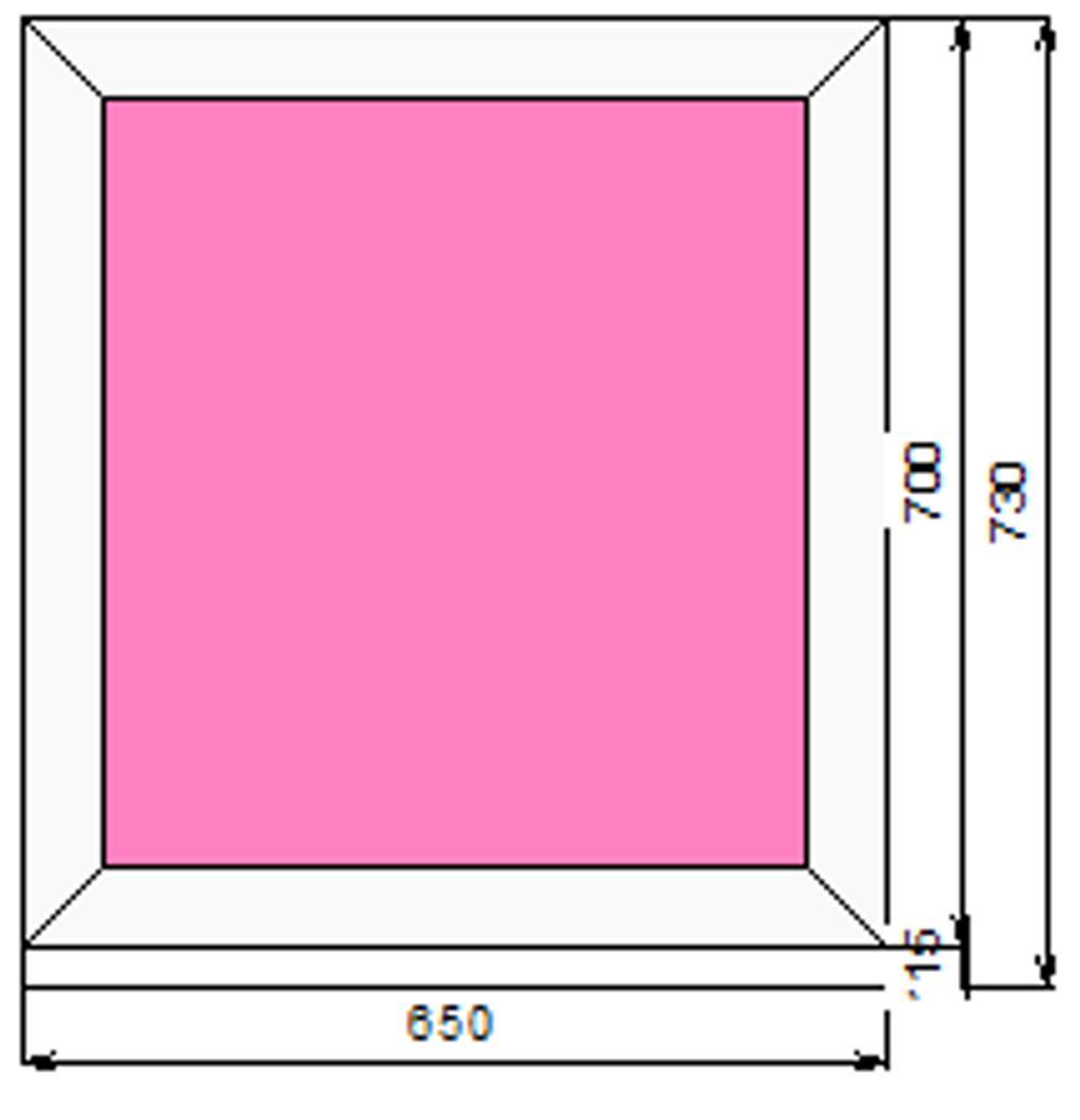 Пластиковое окно 700 х 650 ТермА Эко с глухой створкой