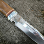 Кованый нож НС-01А серрейтор, алюминиевые вставки (Златоуст)