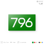 Номер на дверь 796, табличка на дверь для офиса, квартиры, кабинета, аудитории, склада, зеленая 120х70 мм, Айдентика Технолоджи