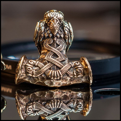 Кулон- подвеска "Молот Тора - Ворон" латунь