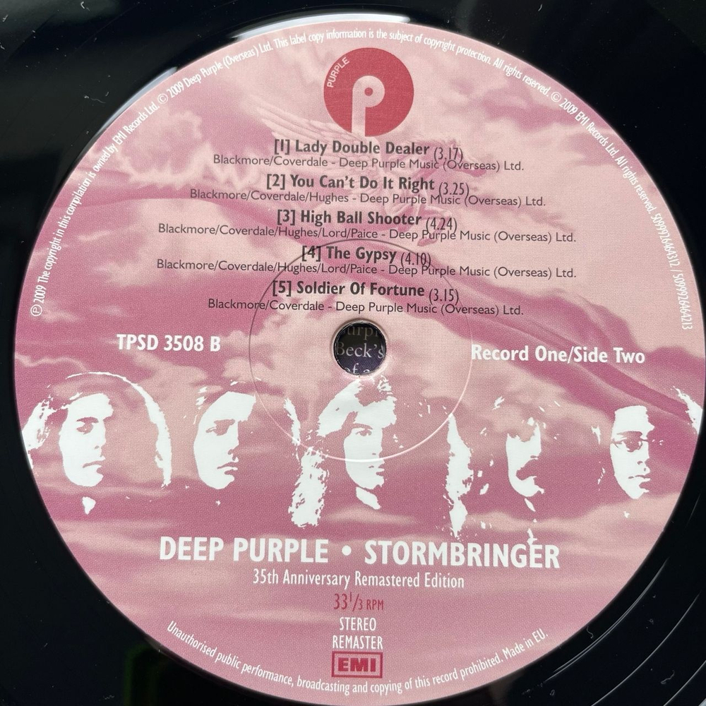 Винтажная виниловая пластинка LP Deep Purple Stormbringer (Англия 2009)